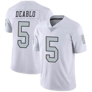 Men Las Vegas Raiders #5 Divine Deablo White Color Rush Stitched Jersey