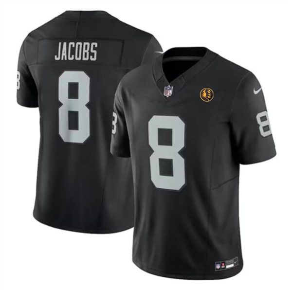 Men Las Vegas Raiders #8 Josh Jacobs Black 2023 F.U.S.E. With John Madden Patch Vapor Limited Football Stitched Jersey