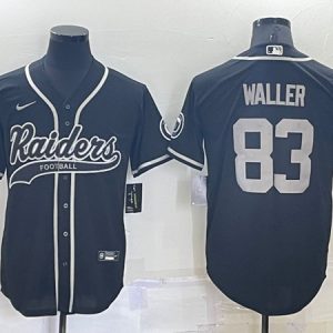 Men Las Vegas Raiders #83 Darren Waller Black Cool Base Stitched Baseball Jersey