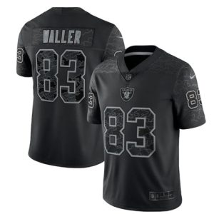 Men Las Vegas Raiders #83 Darren Waller Black Reflective Limited Stitched Football Jersey