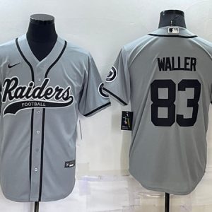 Men Las Vegas Raiders #83 Darren Waller Gray Cool Base Stitched Baseball Jersey