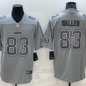 Men Las Vegas Raiders #83 Darren Waller Gray With Patch Atmosphere Fashion Stitched Jersey