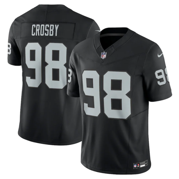 Men Las Vegas Raiders #98 Maxx Crosby Black 2023 F.U.S.E Vapor Untouchable Stitched Football Jersey