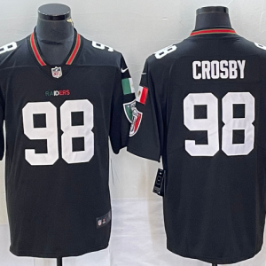 Men Las Vegas Raiders #98 Maxx Crosby Black Mexico Vapor Limited Football Stitched Jersey