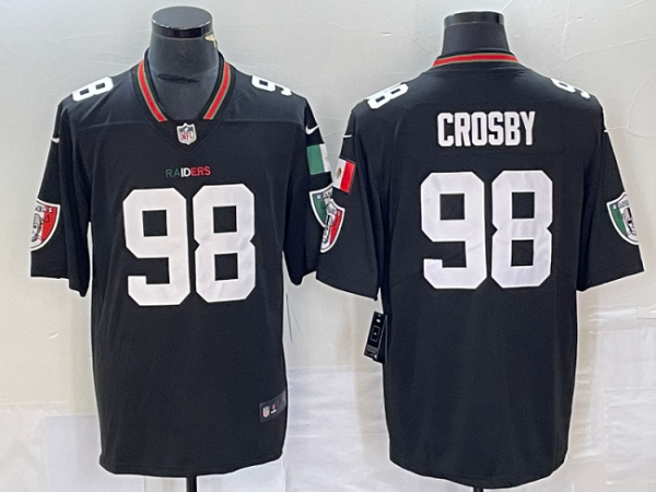 Men Las Vegas Raiders #98 Maxx Crosby Black Mexico Vapor Limited Football Stitched Jersey