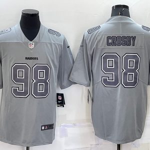 Men Las Vegas Raiders #98 Maxx Crosby Gray Atmosphere Fashion Stitched Jersey