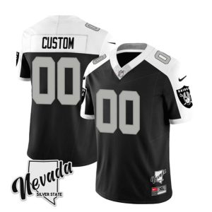 Men Las Vegas Raiders Active Player Custom Black/White 2023 F.U.S.E Nevada Silver Stat Stitched Football Jersey