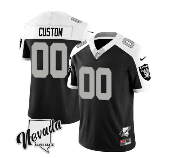 Men Las Vegas Raiders Active Player Custom Black/White 2023 F.U.S.E Nevada Silver Stat Stitched Football Jersey