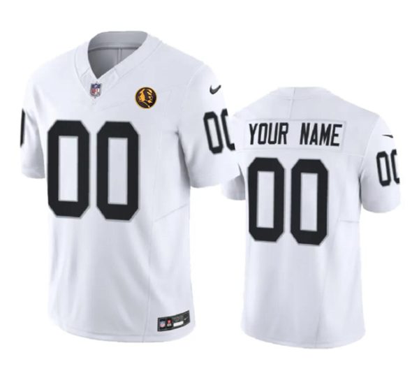 Men Las Vegas Raiders Active Player Custom White 2023 F.U.S.E. With John Madden Patch Vapor Limited Football Stitched Jersey