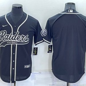 Men Las Vegas Raiders Blank Black Cool Base Stitched Baseball Jersey