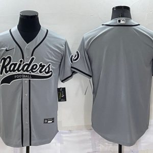 Men Las Vegas Raiders Blank Gray Cool Base Stitched Baseball Jersey