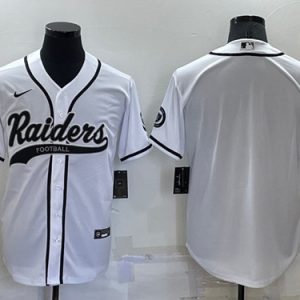 Men Las Vegas Raiders Blank White Cool Base Stitched Baseball Jersey