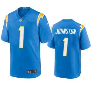 Men Los Angeles Chargers #1 Quentin Johnston Blue Stitched Game Jersey