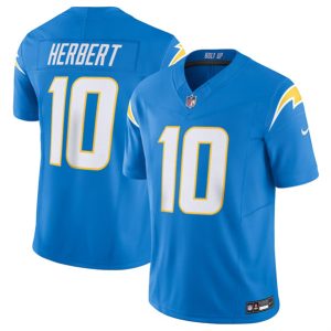 Men Los Angeles Chargers #10 Justin Herbert Blue 2023 F.U.S.E. Vapor Untouchable Limited Stitched Jersey