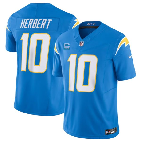 Men Los Angeles Chargers #10 Justin Herbert Light Blue 2023 F.U.S.E. With 3-Star C Patch Vapor Untouchable Limited Football Stitched Jersey