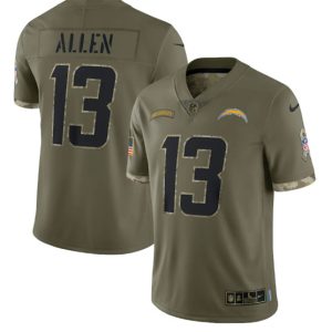 Men Los Angeles Chargers #13 Keenan Allen 2022 Olive Salute To Service Limited Stitched Jersey