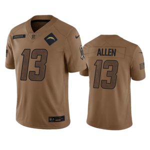 Men Los Angeles Chargers #13 Keenan Allen 2023 Brown Salute To Service Limited Football Stitched Jersey