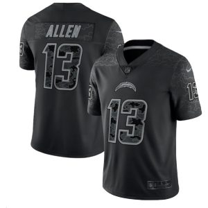 Men Los Angeles Chargers #13 Keenan Allen Black Reflective Limited Stitched Football Jersey