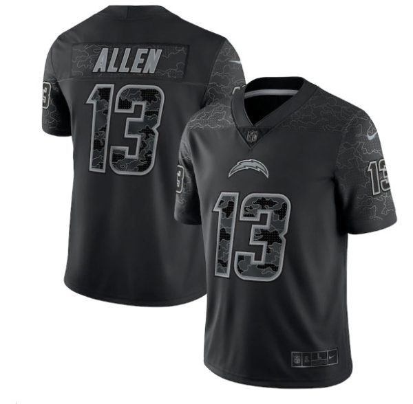 Men Los Angeles Chargers #13 Keenan Allen Black Reflective Limited Stitched Football Jersey