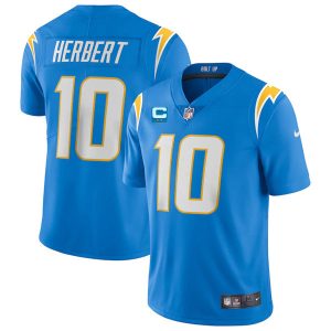 Men Los Angeles Chargers 2022 #10 Justin Herbert Blue With 2-star C Patch Vapor Untouchable Limited Stitched Jersey