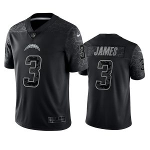 Men Los Angeles Chargers #3 Derwin James Black Reflective Limited Stitched Football Jersey