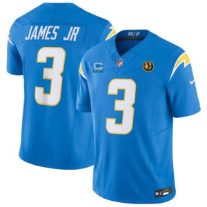 Men Los Angeles Chargers #3 Derwin James Jr. Light Blue 2023 F.U.S.E. With John Madden Patch Vapor Limited Football Stitched Jersey