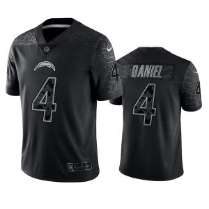 Men Los Angeles Chargers #4 Chase Daniel Black Reflective Limited Stitched Football Jersey