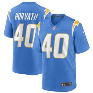 Men Los Angeles Chargers #40 Zander Horvath 2022 Blue Stitched Football Game Jersey