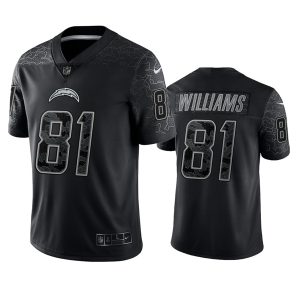 Men Los Angeles Chargers #81 Mike Williams Black Reflective Limited Stitched Football Jersey