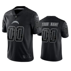 Men Los Angeles Chargers Active Player Custom Black Reflective Limited Stitched Football Jersey