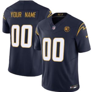 Men Los Angeles Chargers Active Player Custom Navy 2023 F.U.S.E. With John Madden Patch Vapor Limited Football Stitched Jersey