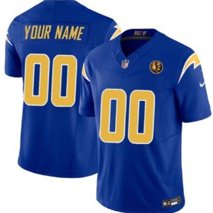 Men Los Angeles Chargers Active Player Custom Royal 2023 F.U.S.E. With John Madden Patch Vapor Limited Football Stitched Jersey