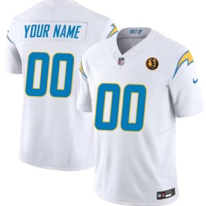 Men Los Angeles Chargers Active Player Custom White 2023 F.U.S.E. With John Madden Patch Vapor Limited Football Stitched Jersey