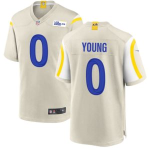 Men Los Angeles Rams #0 PByron Young Bone Football Stitched Game Jersey