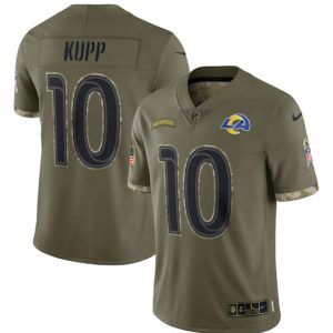 Men Los Angeles Rams #10 Cooper Kupp 2022 Olive Salute To Service Limited Stitched Jersey