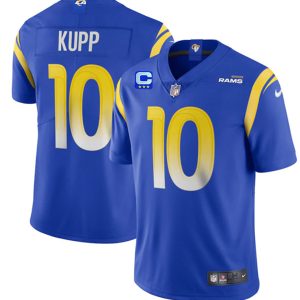 Men Los Angeles Rams #10 Cooper Kupp 2022 Royal With 3-Star C Patch Vapor Limited Stitched Jersey