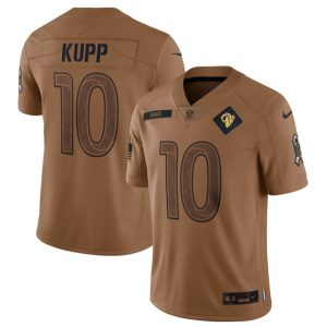 Men Los Angeles Rams #10 Cooper Kupp 2023 Brown Salute To Service Limited Football Stitched Jersey