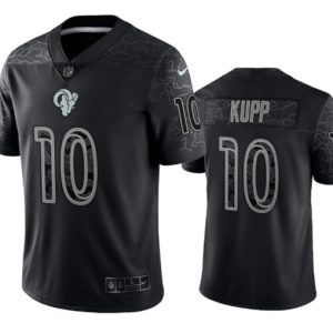 Men Los Angeles Rams #10 Cooper Kupp Black Reflective Limited Stitched Football Jersey