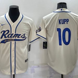 Men Los Angeles Rams #10 Cooper Kupp Bone Cool Base Stitched Baseball Jersey