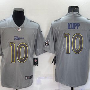 Men Los Angeles Rams #10 Cooper Kupp Gray With Patch Atmosphere Fashion Stitched Jersey