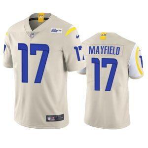 Men Los Angeles Rams #17 Baker Mayfield Bone Vapor Untouchable Limited Stitched Jersey