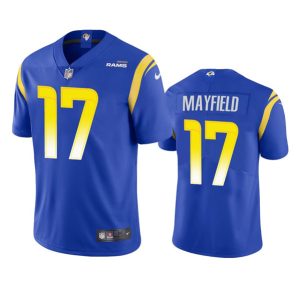 Men Los Angeles Rams #17 Baker Mayfield Royal Vapor Untouchable Limited Stitched Jersey