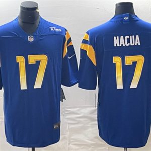 Men Los Angeles Rams #17 Puka Nacua Blue Vapor Untouchable Limited Football Stitched Jersey