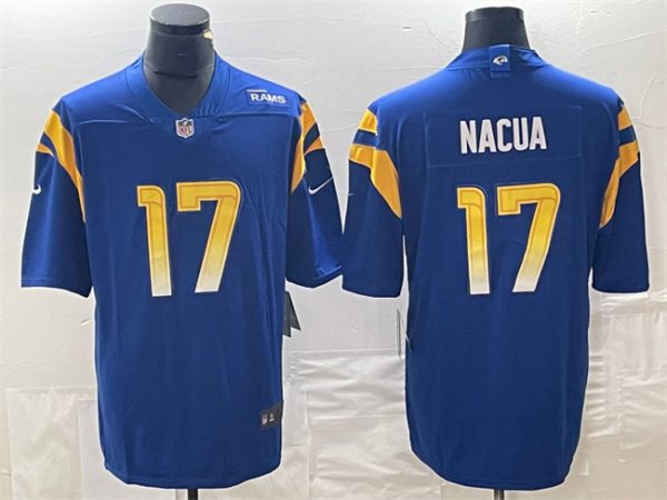 Men Los Angeles Rams #17 Puka Nacua Blue Vapor Untouchable Limited Football Stitched Jersey