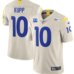 Men Los Angeles Rams 2022 #10 Cooper Kupp Bone White With 3-star C Patch Vapor Untouchable Limited Stitched NFL Jersey