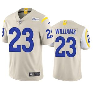 Men Los Angeles Rams #23 Kyren Williams Bone Vapor Limited Football Stitched Jersey