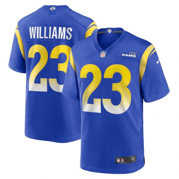 Men Los Angeles Rams #23 Kyren Williams Royal Game Football Stitched Jersey