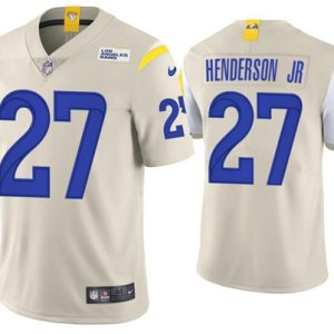 Men Los Angeles Rams #27 Darrell Henderson Jr. Cream Vapor Untouchable Stitched Football Jersey