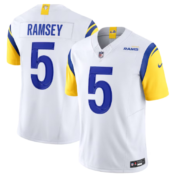 Men Los Angeles Rams #5 Jalen Ramsey White 2023 F.U.S.E. Vapor Untouchable Limited Football Stitched Jersey