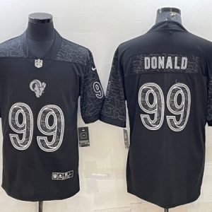 Men Los Angeles Rams #99 Aaron Donald Black Reflective Limited Stitched Football Jersey